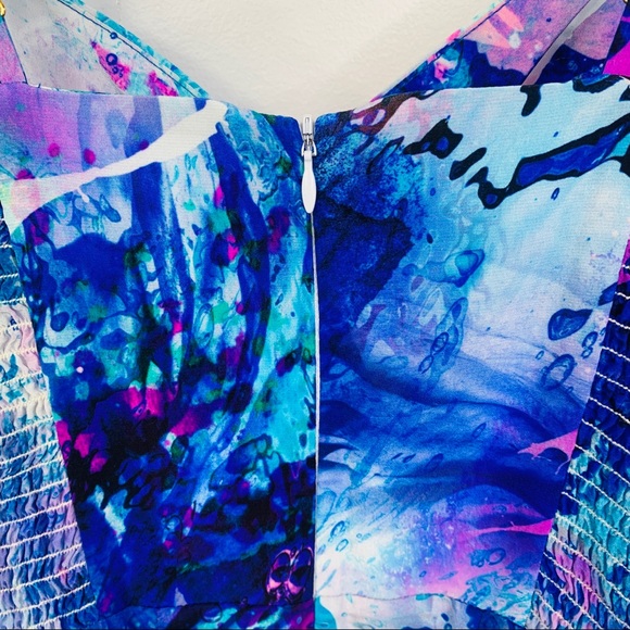 Amanda Uprichard Print Silk Watercolor Mini Dress XS - Picture 8 of 16